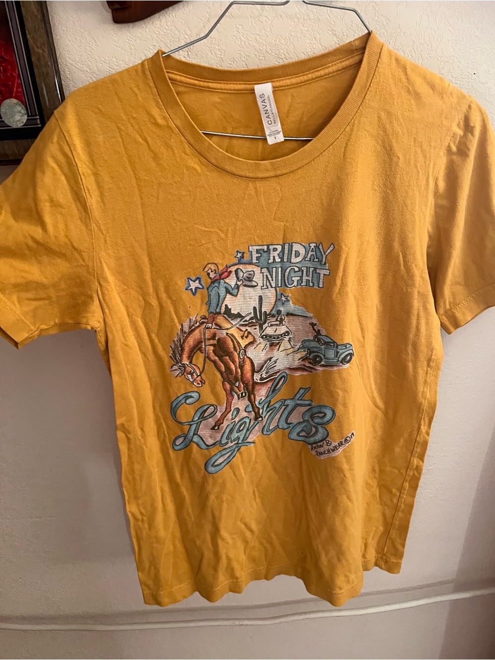 Bella Canvas Mustard Yellow 'Friday Night Lights' Graphic Tee